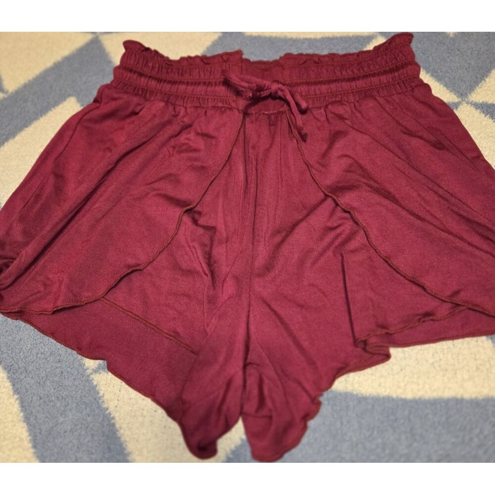 HALARA Pink Athletic Flowy Ruffle Shorts Drawstring Elastic S